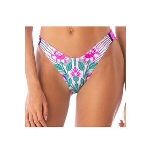 Maaji Cerise Floral High-Cut Bikini Bottom size Large NWOT
